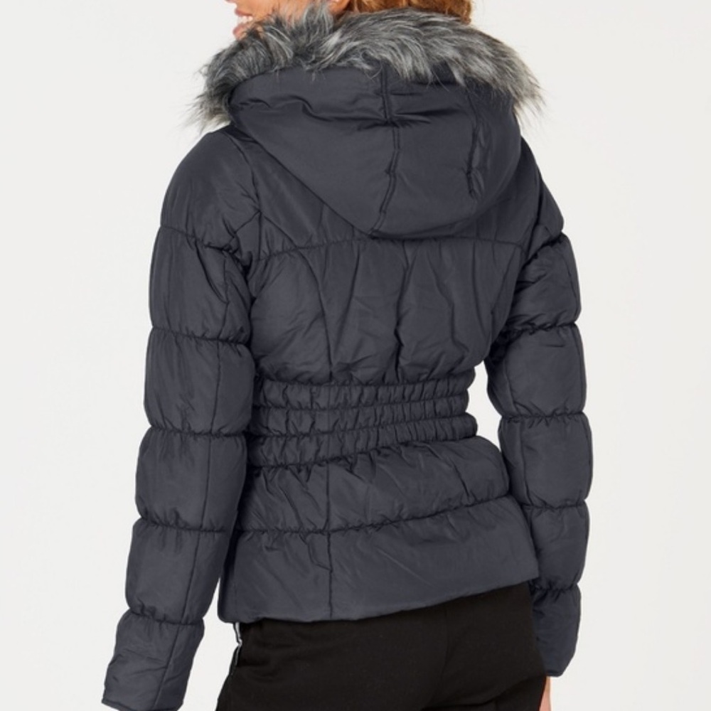 Maralyn & Me Faux-Fur-Trim Hooded Puffer Coat Gently used Sz S - Picture 2 of 9